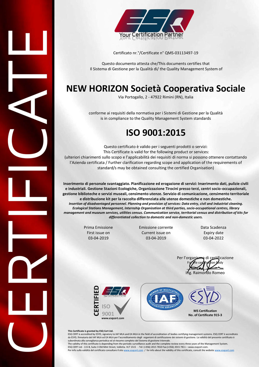 ISO9001-2015---NEW-HORIZON---QMS-Certificate